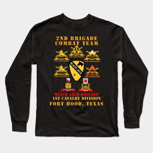 2nd Brigade Combat Team, 1st Cavalry Division - BlackJack - All Sub Units w Ribbon X 300 Long Sleeve T-Shirt